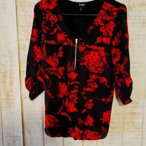 Floral mesh date night shirt